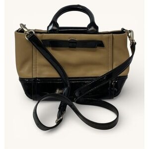 Kate Spade New York Gigi Chelsea Park Leather Satchel Crossbody Beige Black
